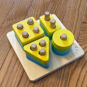 Lovevery Sort and Stack Peg Puzzle - Yellow, Green & Blue